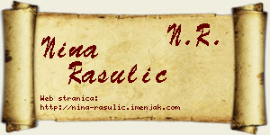Nina Rasulić vizit kartica